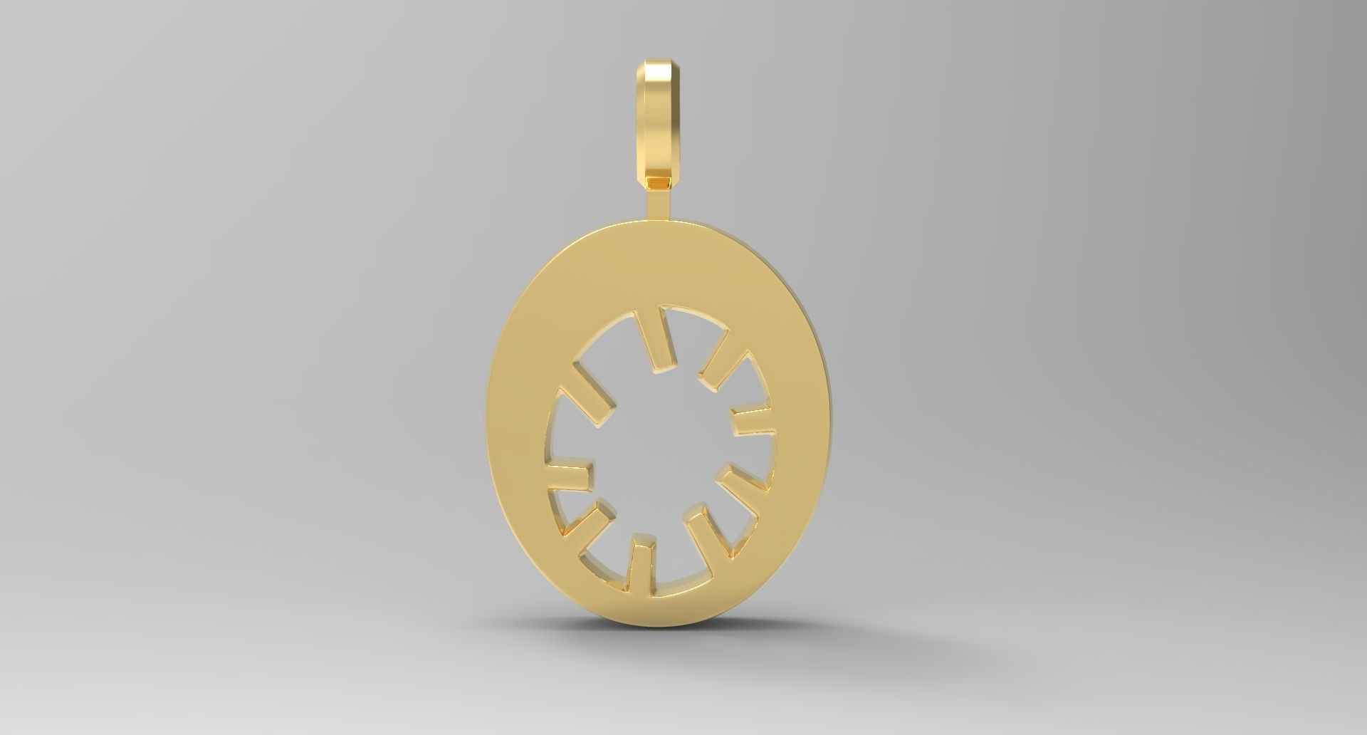 O Letter Pendant Gold 3D print model_1