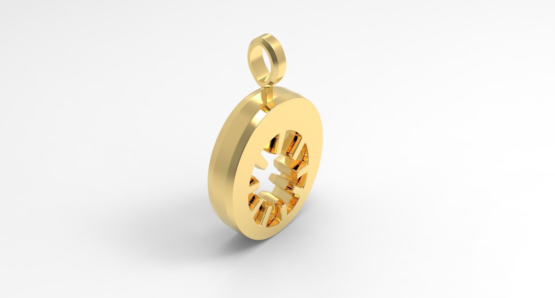 O Letter Pendant Gold 3D print model_2