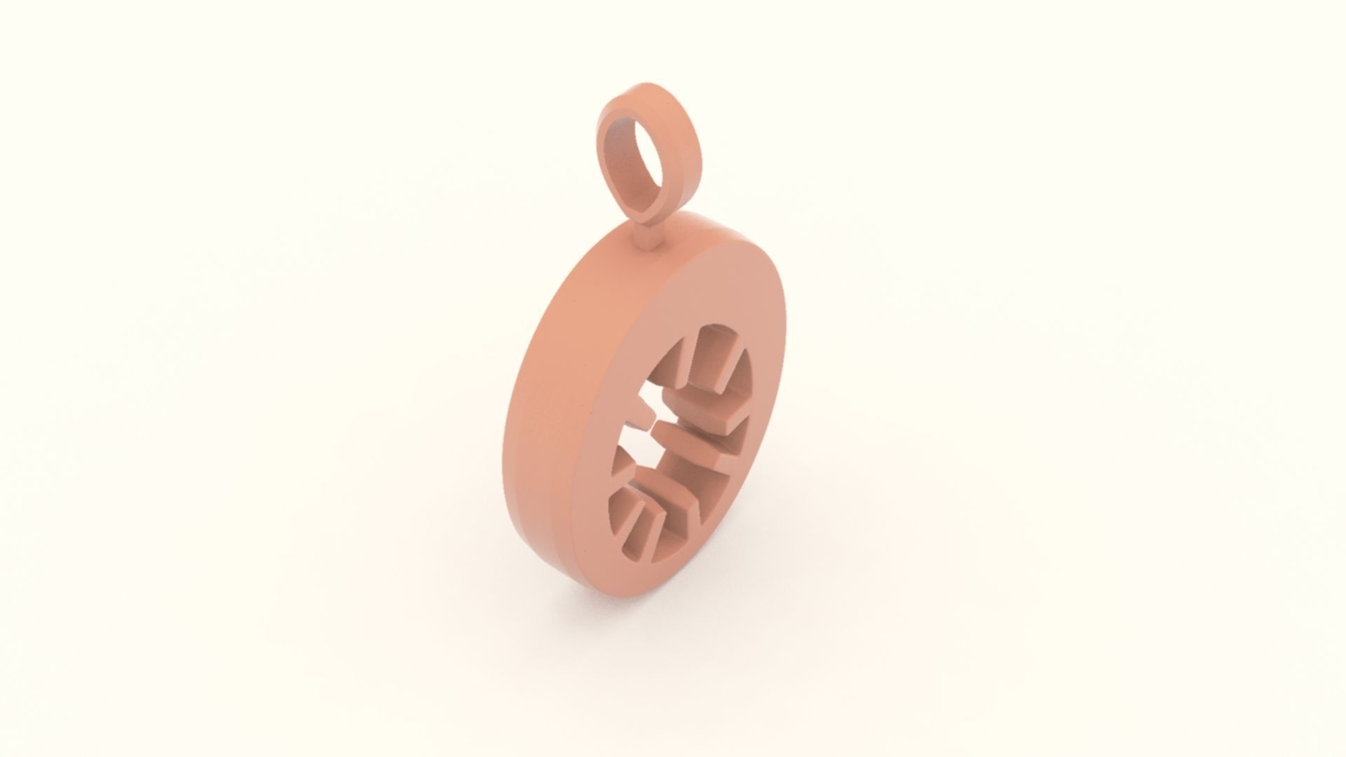 O Letter Pendant Gold 3D print model_6