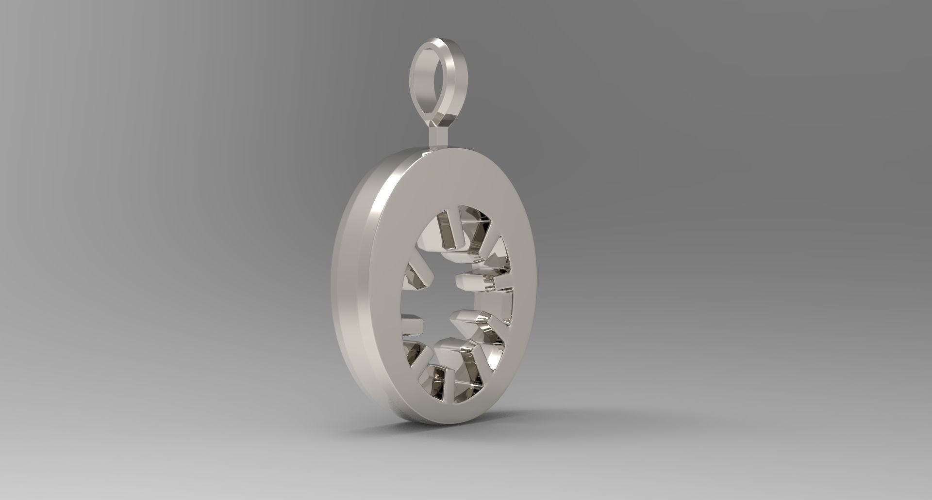 O Letter Pendant Platinum 3D print model_3