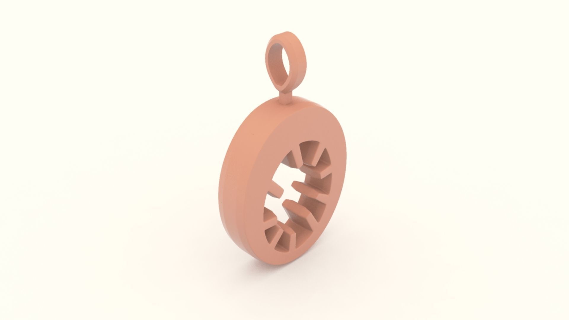 O Letter Pendant Platinum 3D print model_4