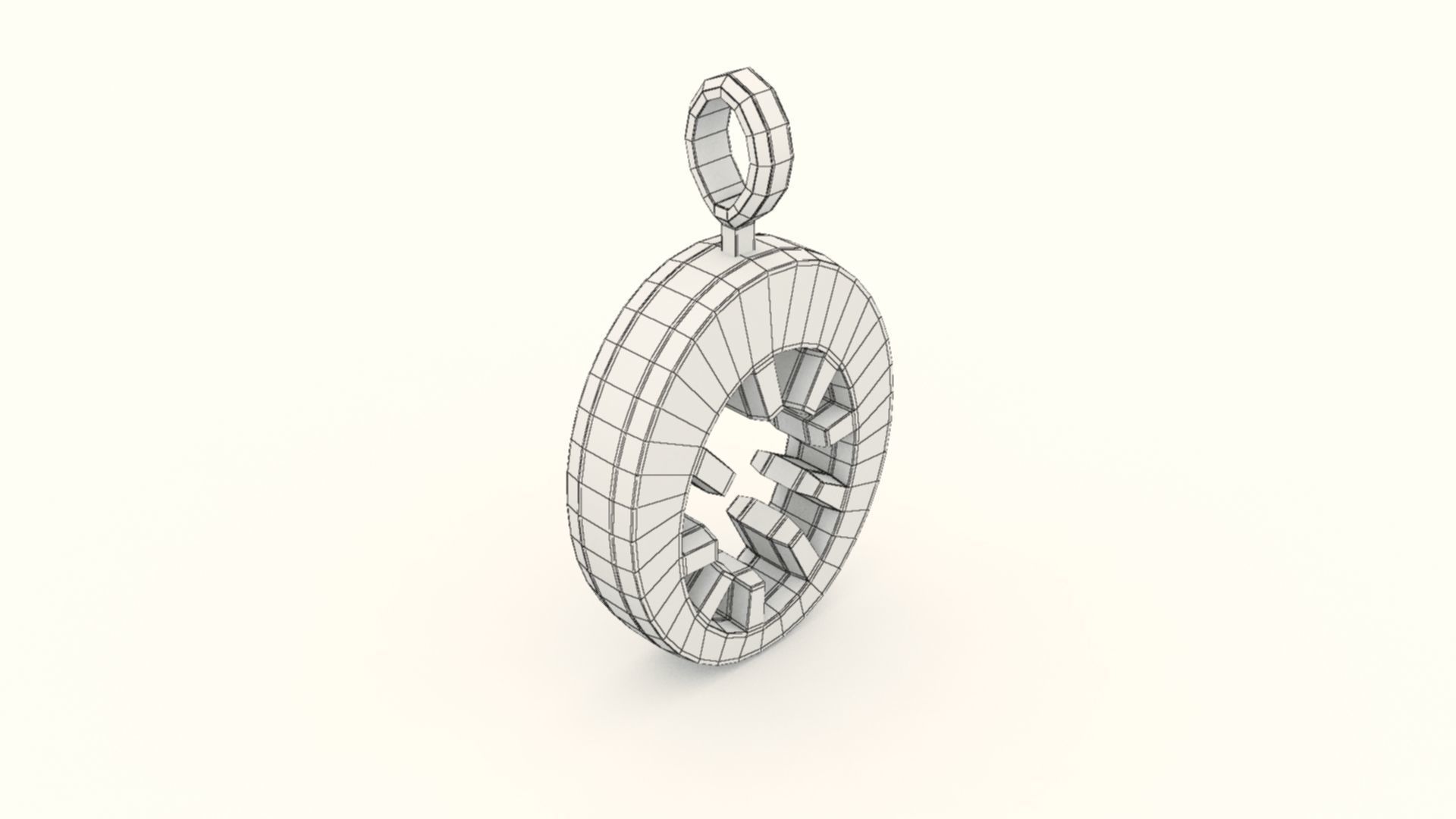 O Letter Pendant Platinum 3D print model_8