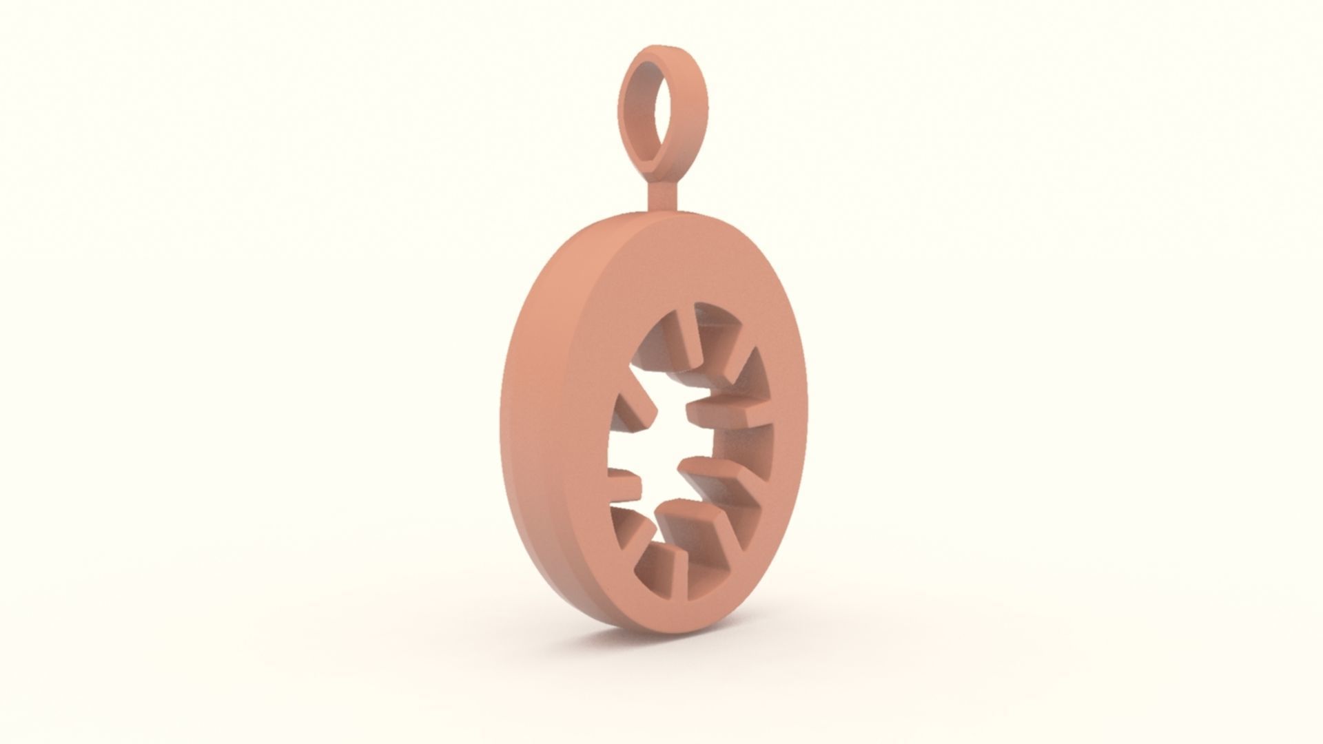 O Letter Pendant Platinum 3D print model_7