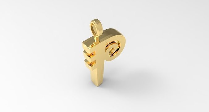 P Letter Pendant Gold 3D print model