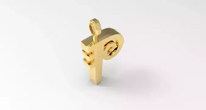 P Letter Pendant Gold 3D print model