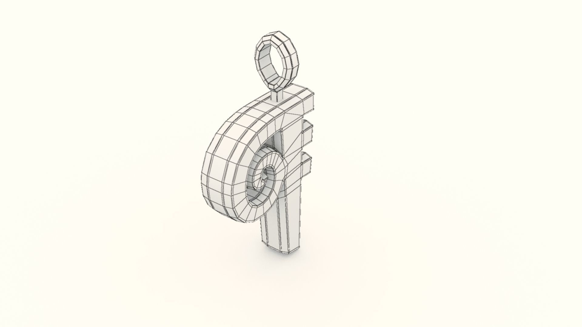 P Letter Pendant Gold 3D print model_10