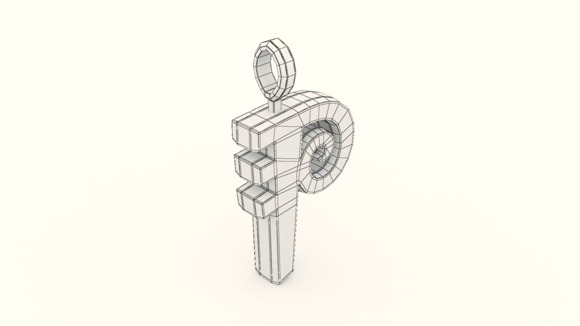 P Letter Pendant Gold 3D print model_8