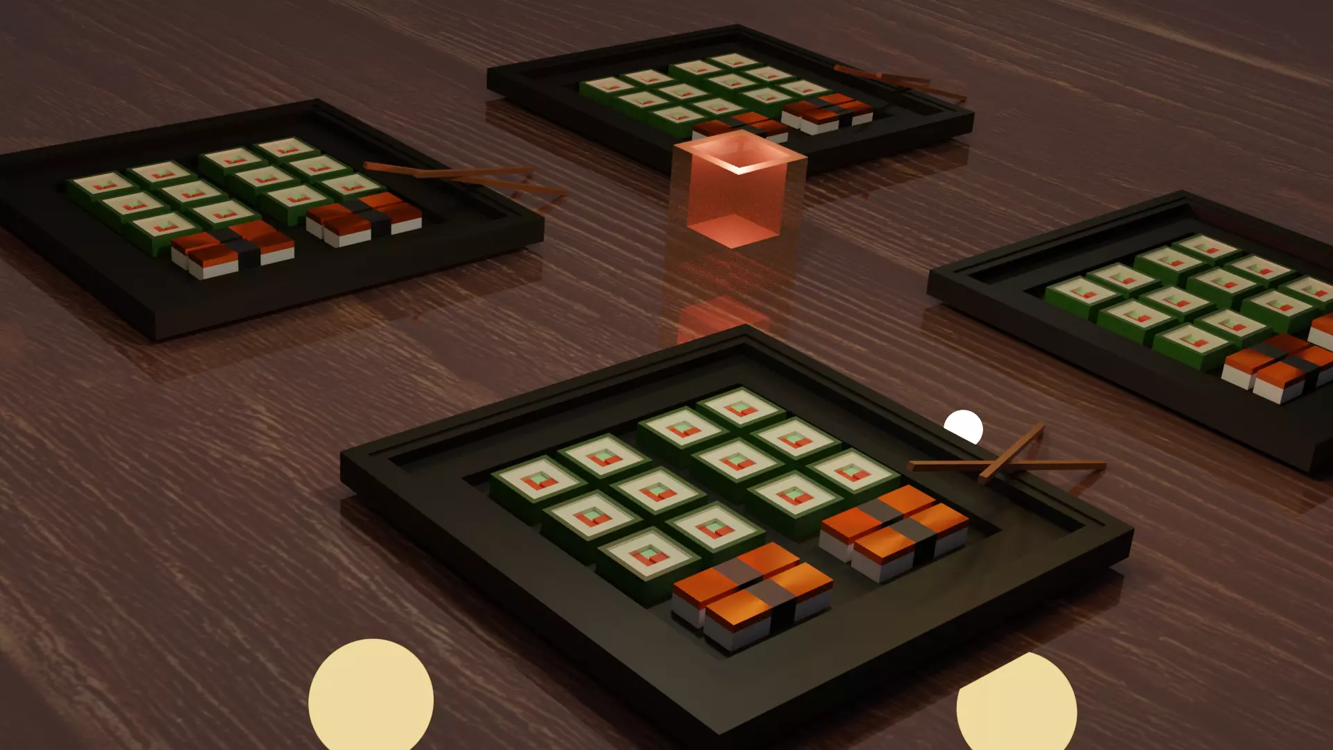 Sushi scene 3D print model_0