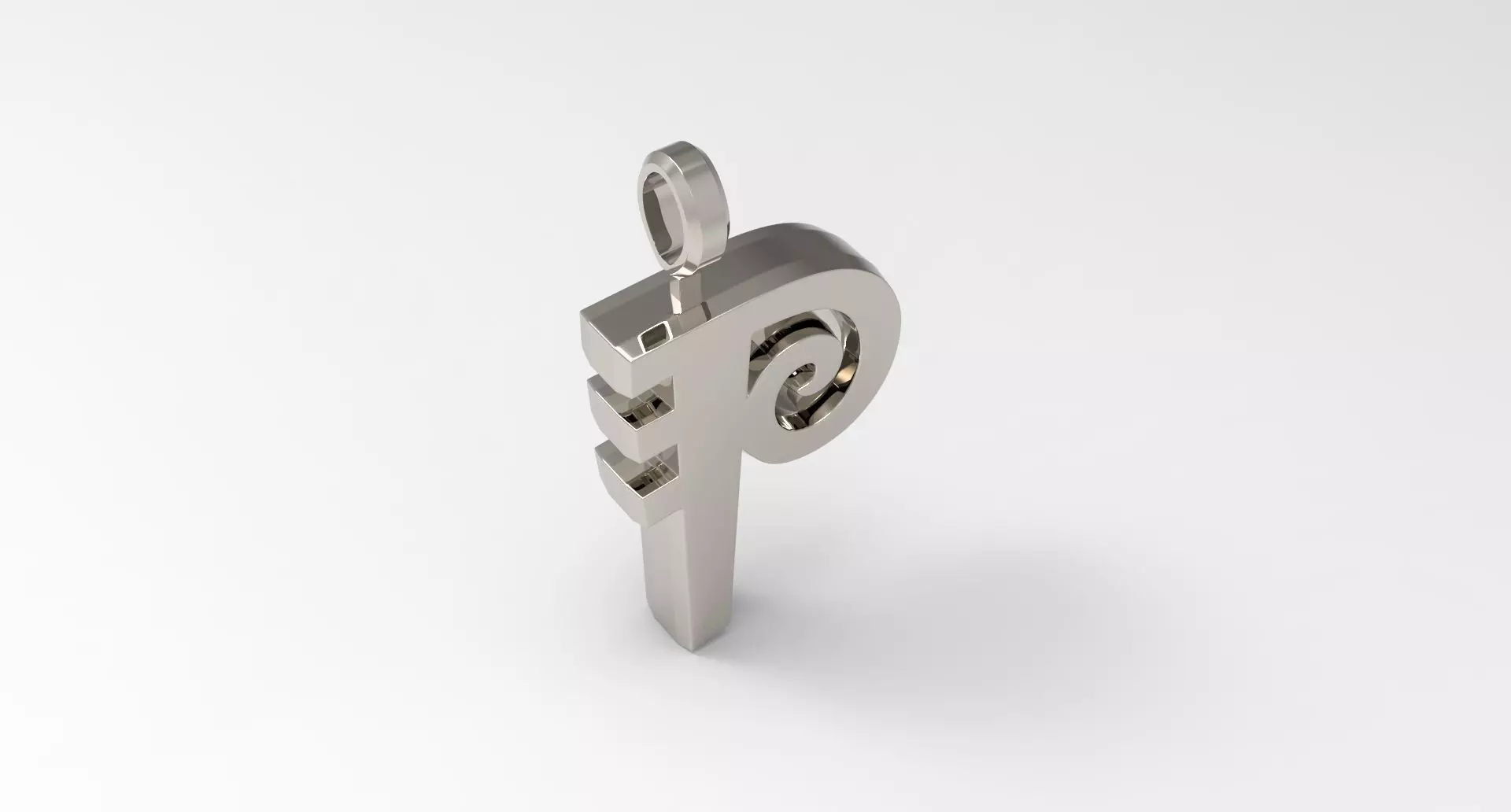 P Letter Pendant Platinum 3D print model_0