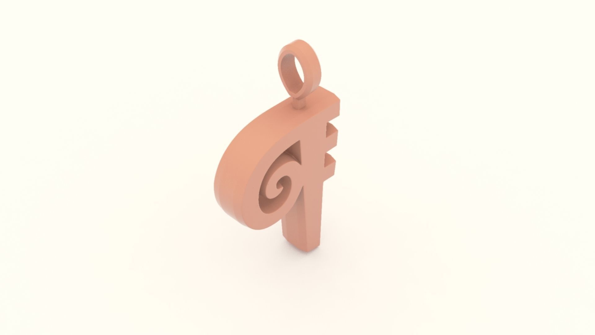P Letter Pendant Platinum 3D print model_6