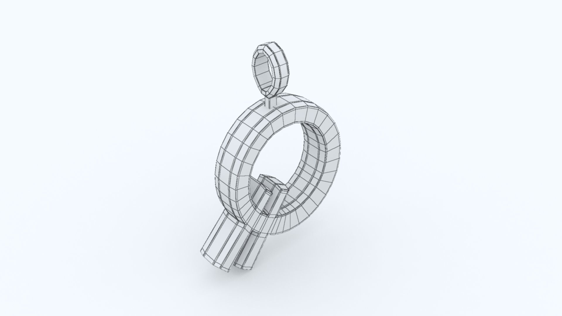 Q Letter Pendant Gold 3D print model_10