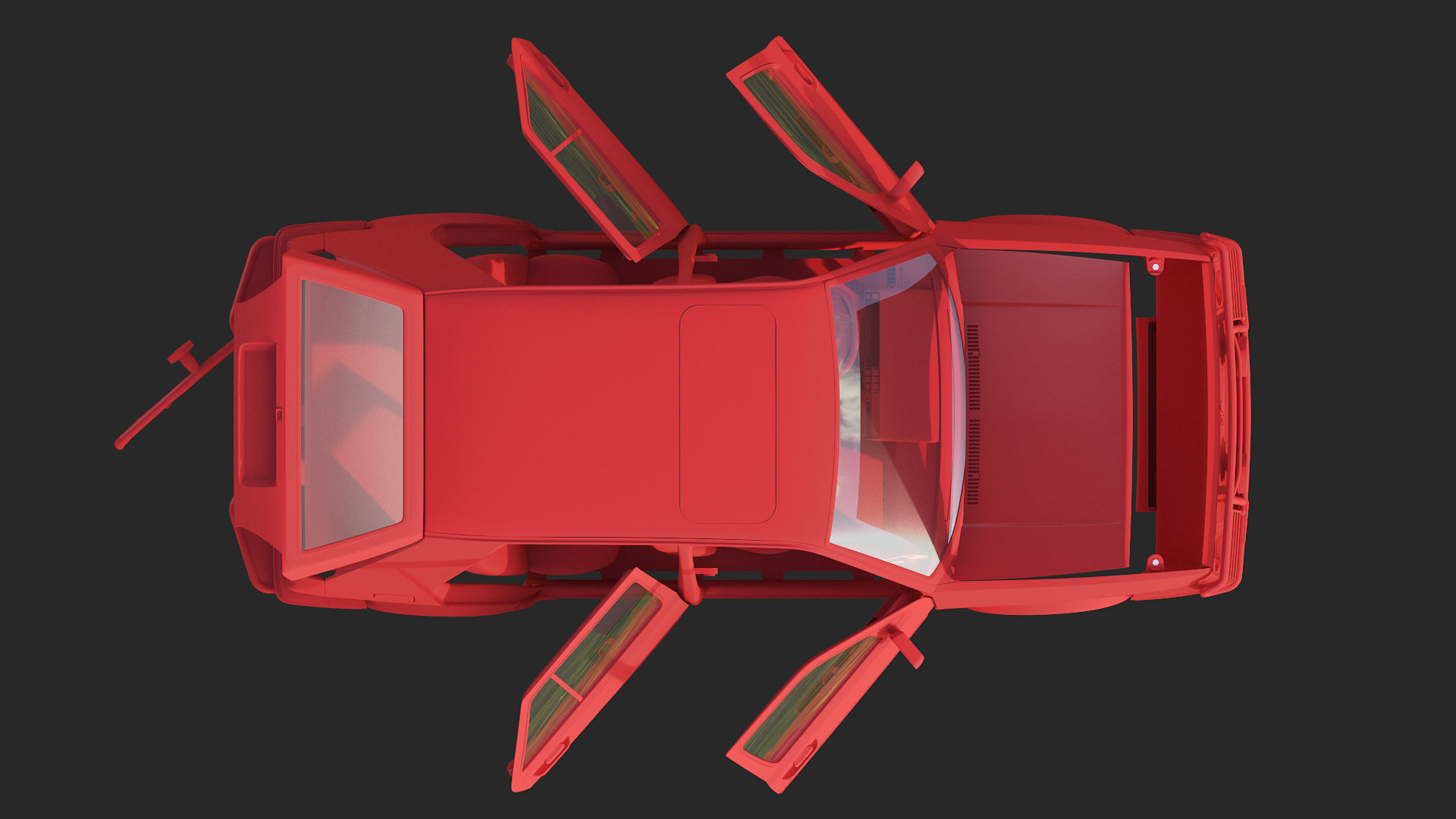 Volkswagen Golf II Country - Body and Interior 3D print model_6