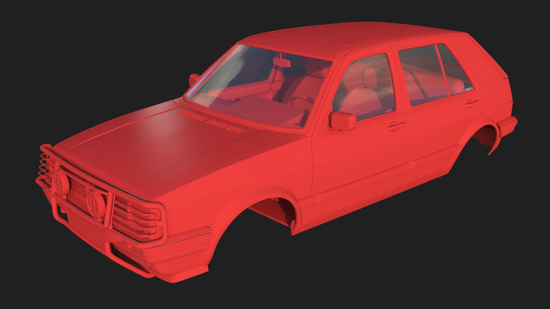 Volkswagen Golf II Country - Body and Interior 3D print model_8