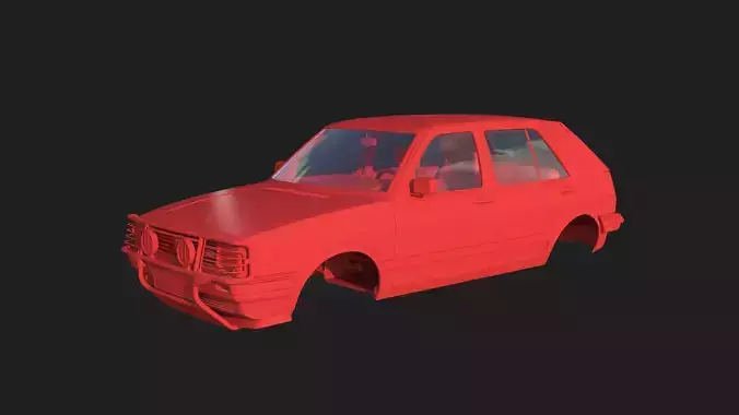 Volkswagen Golf II Country - Body and Interior 3D print model