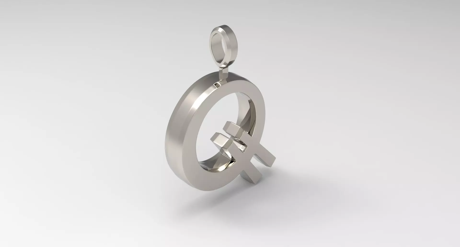 Q Letter Pendant Platinum 3D print model_0