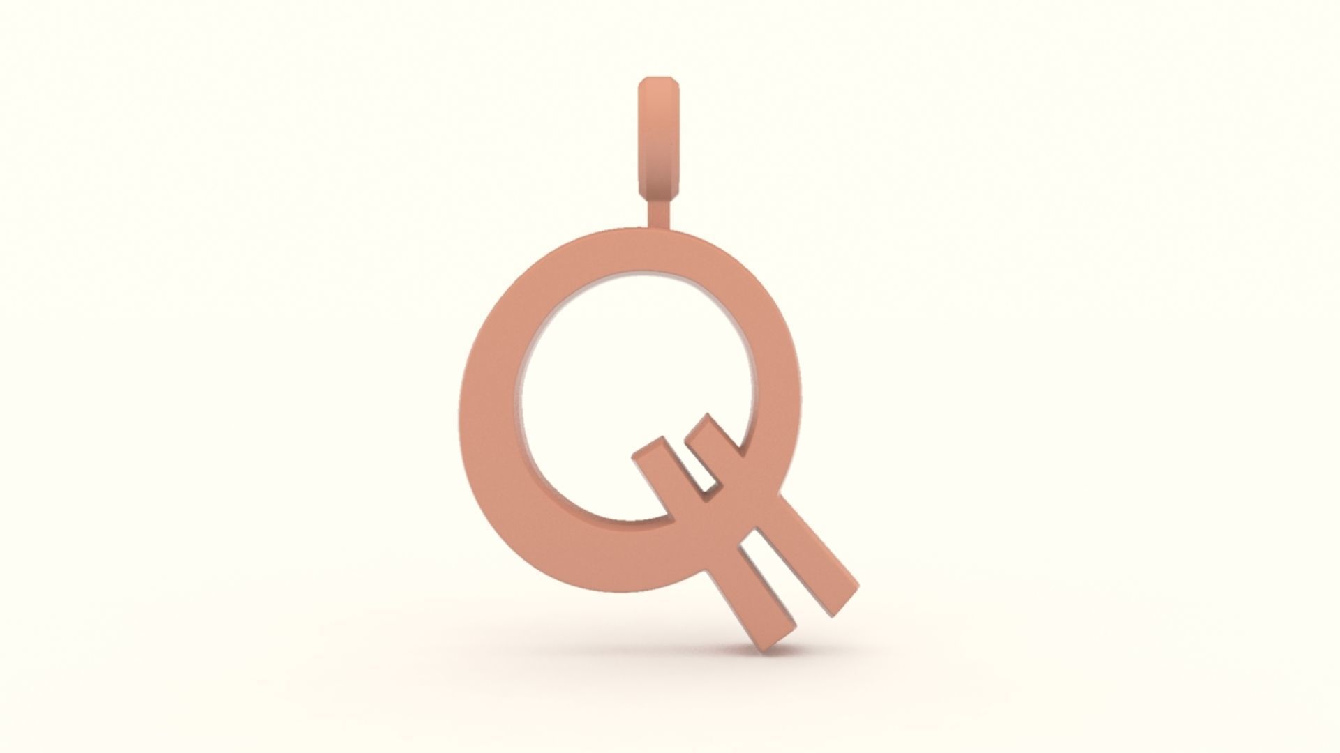 Q Letter Pendant Platinum 3D print model_5