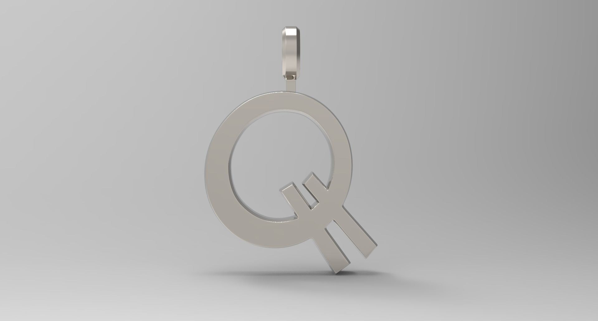 Q Letter Pendant Platinum 3D print model_1