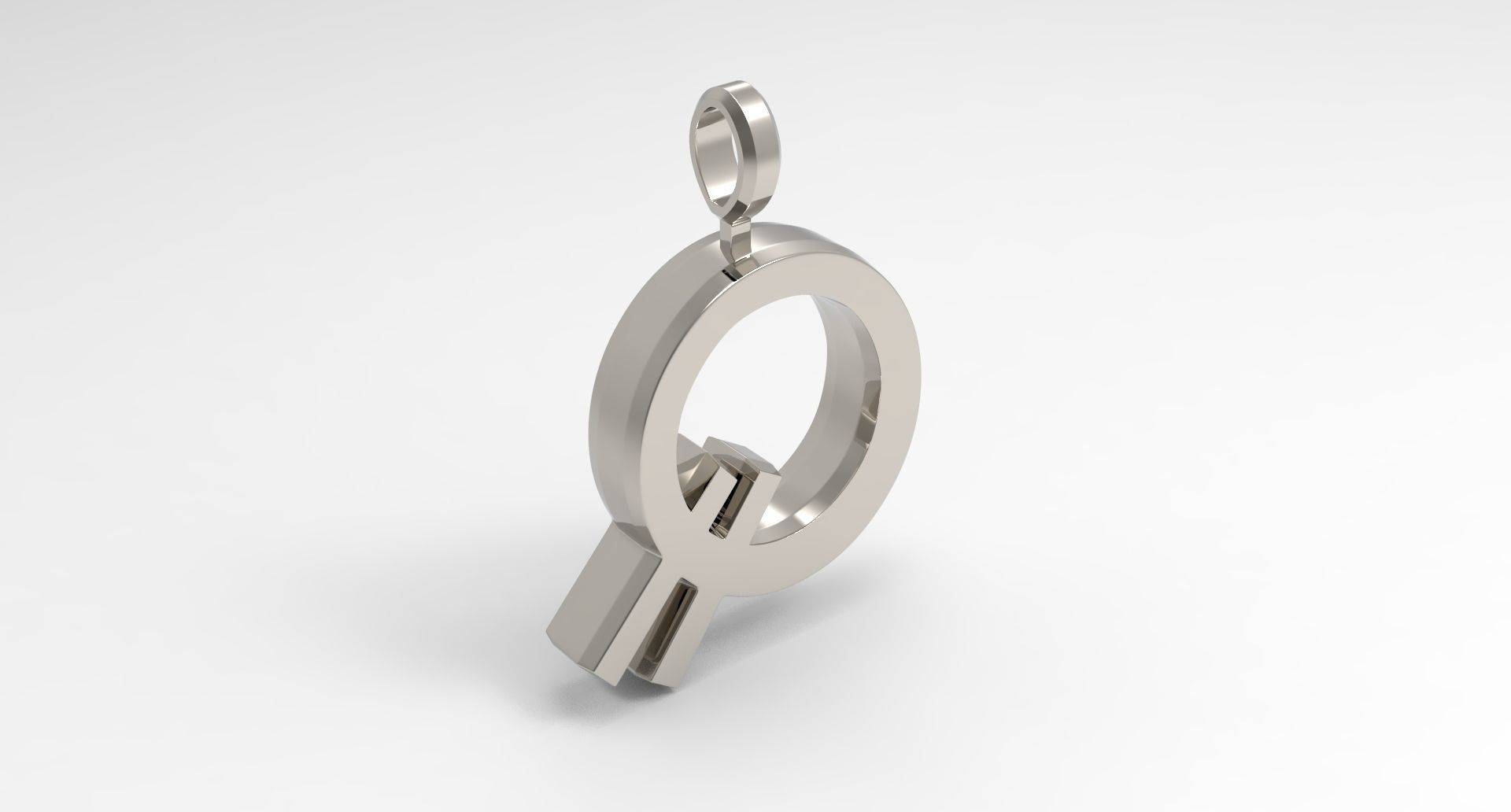 Q Letter Pendant Platinum 3D print model_2