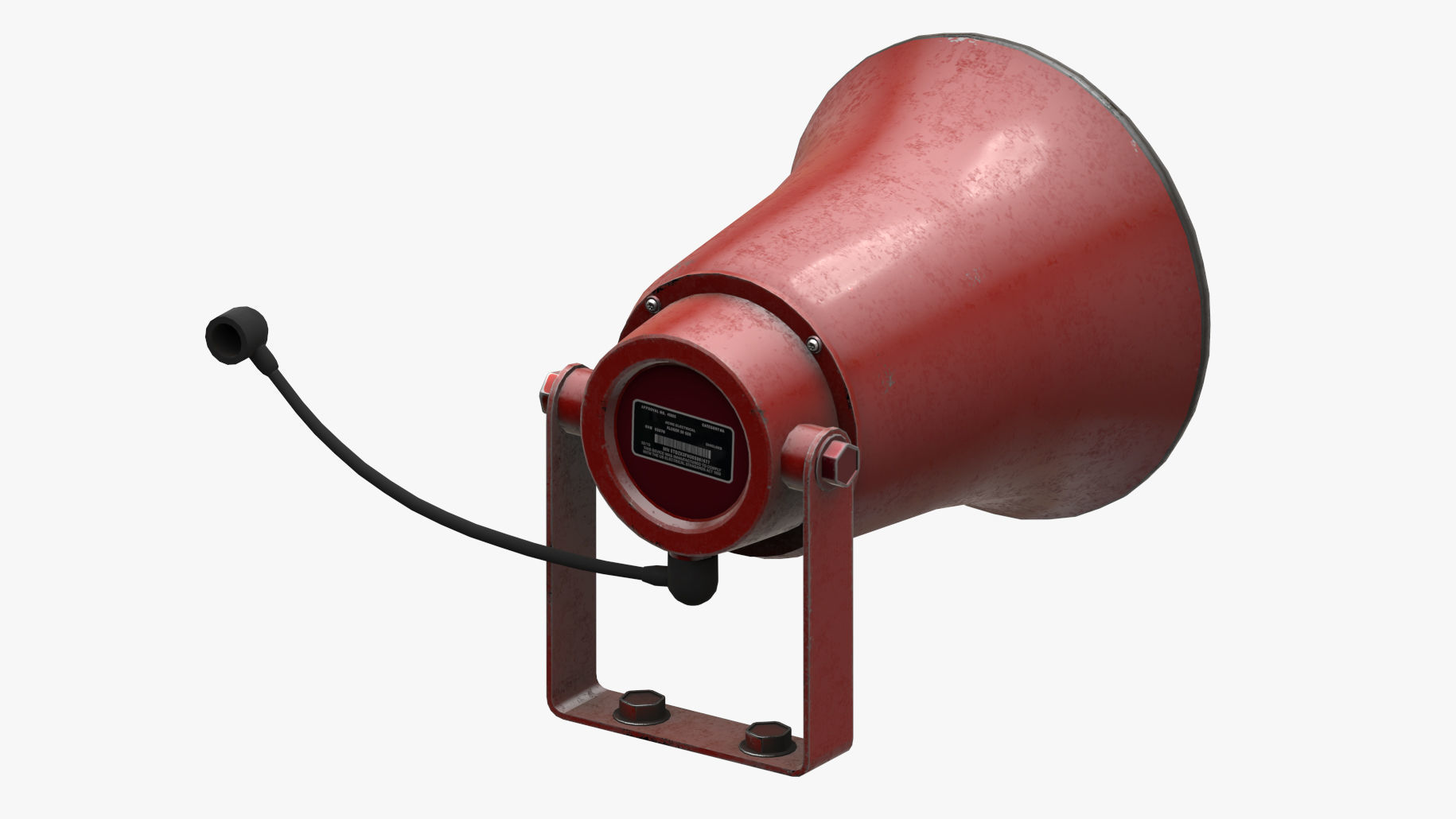Siren megaphone Low-poly 3D model_3