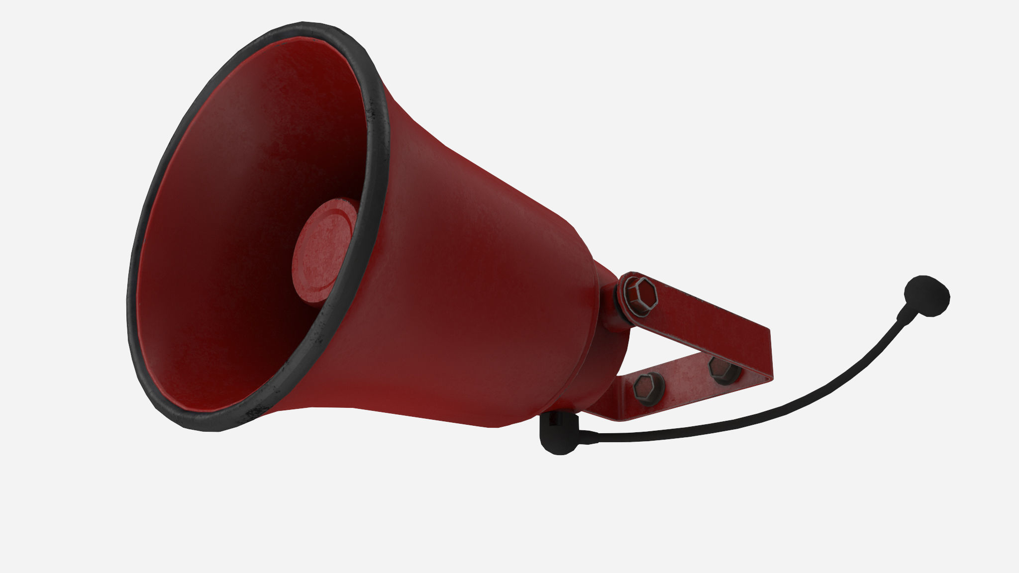 Siren megaphone Low-poly 3D model_2