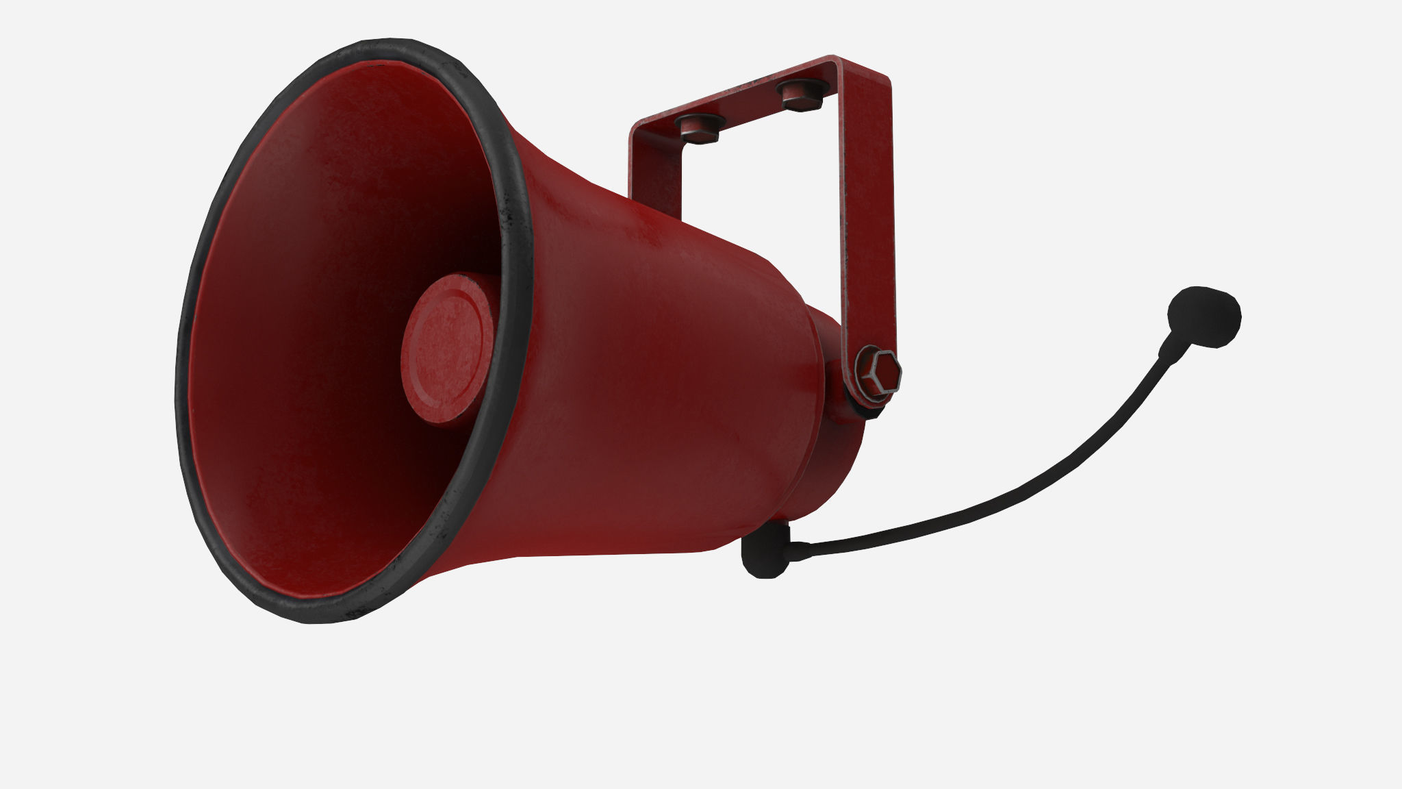 Siren megaphone Low-poly 3D model_1