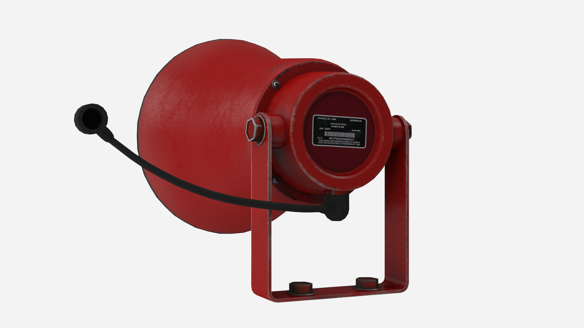 Siren megaphone Low-poly 3D model_7