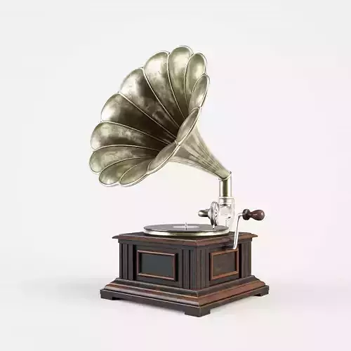 Vintage gramophone 3D model