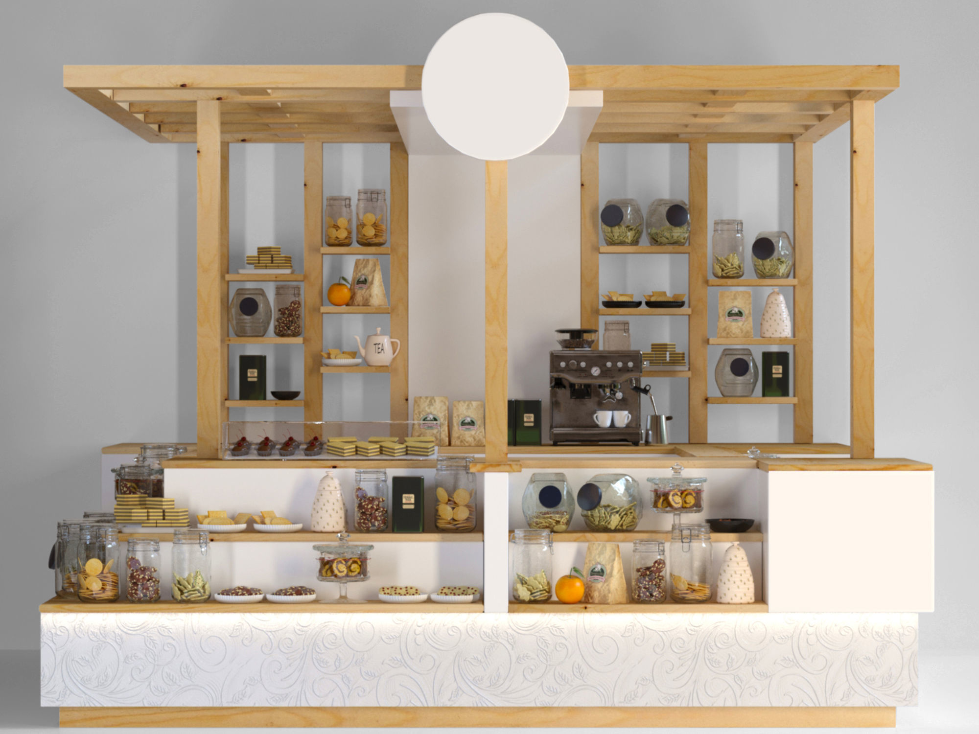 Huge coffee point with dessert and coffee 3D model_2