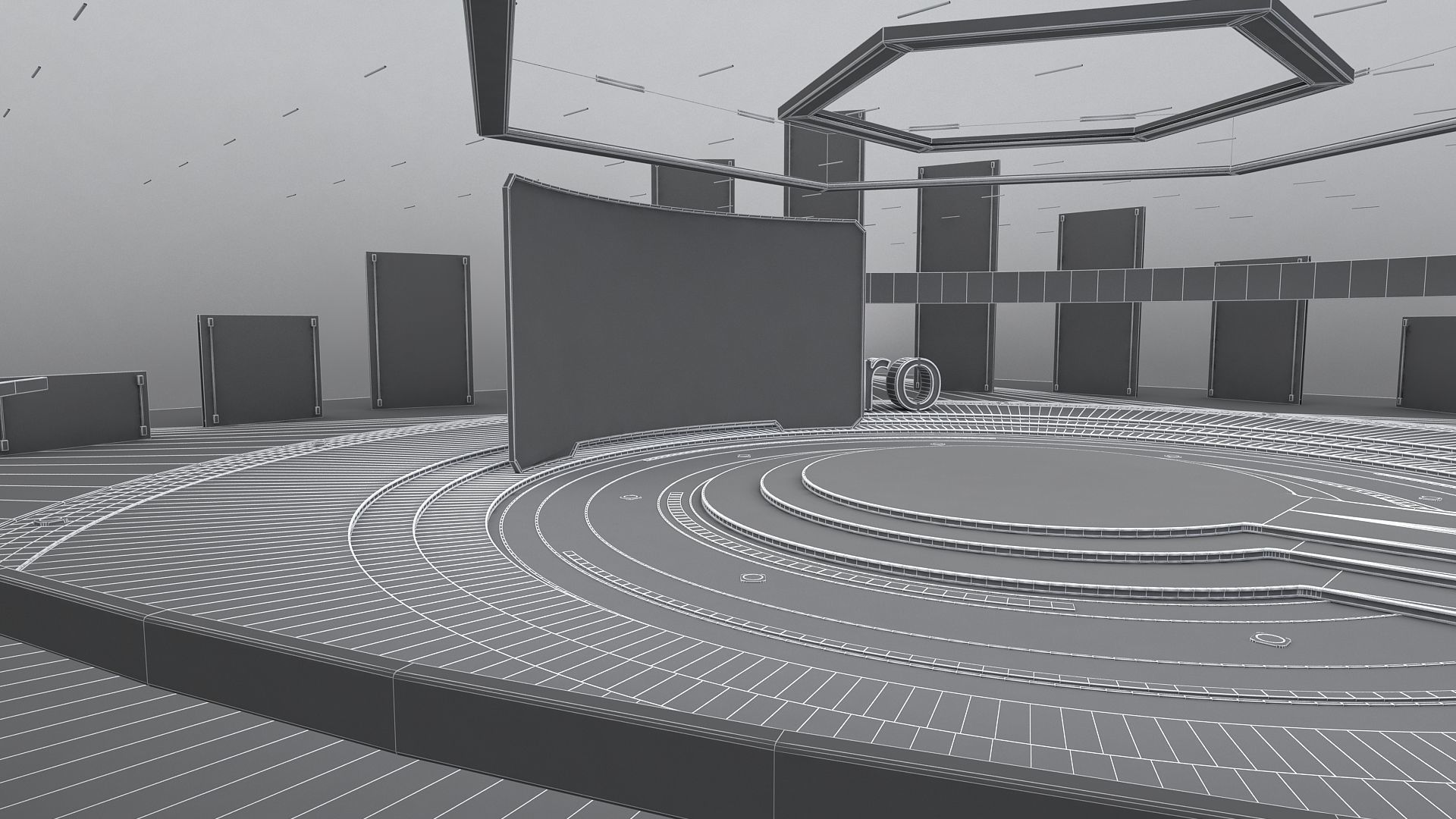 3D Virtual Stage Set Low-poly 3D model_4