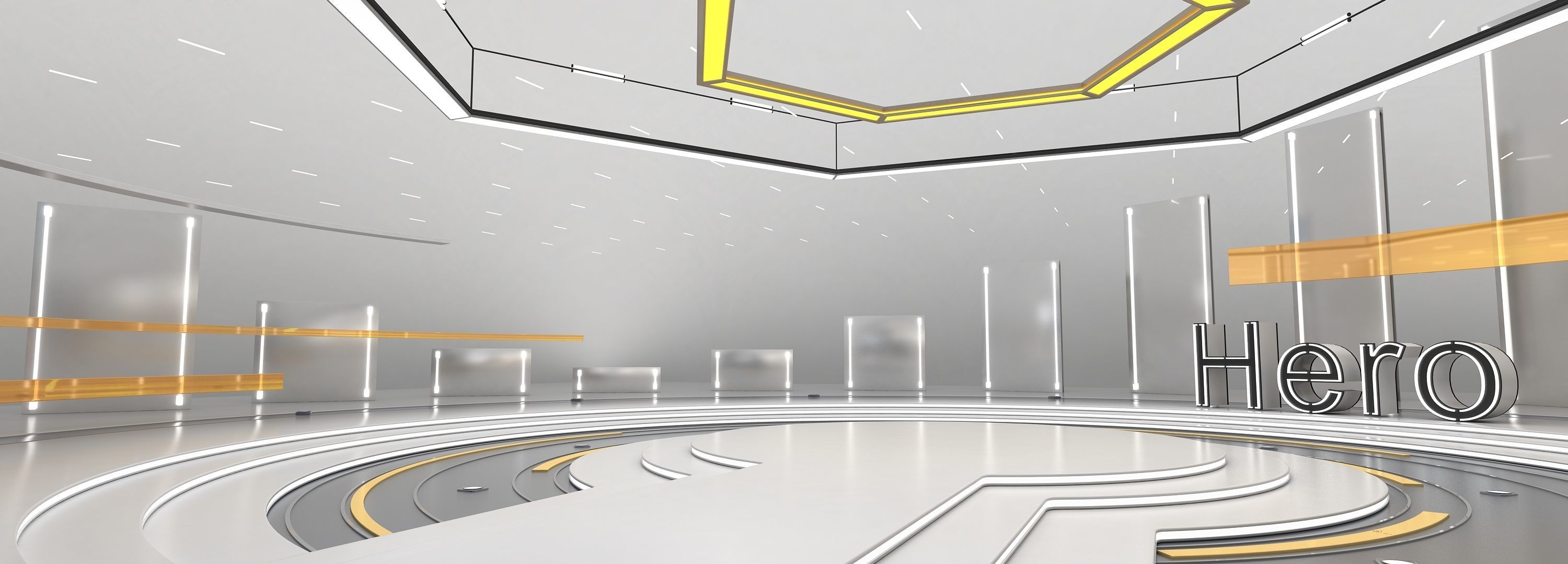 3D Virtual Stage Set Low-poly 3D model_1