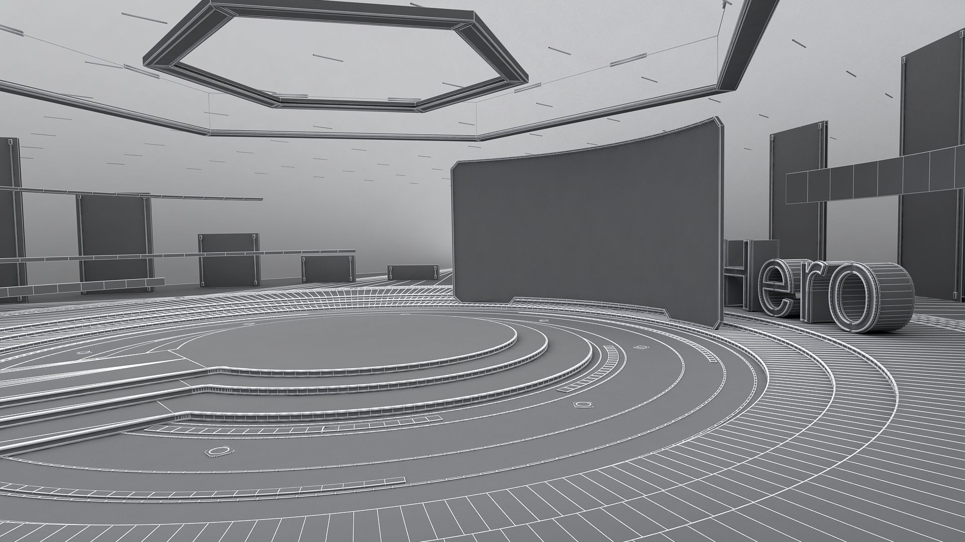 3D Virtual Stage Set Low-poly 3D model_3