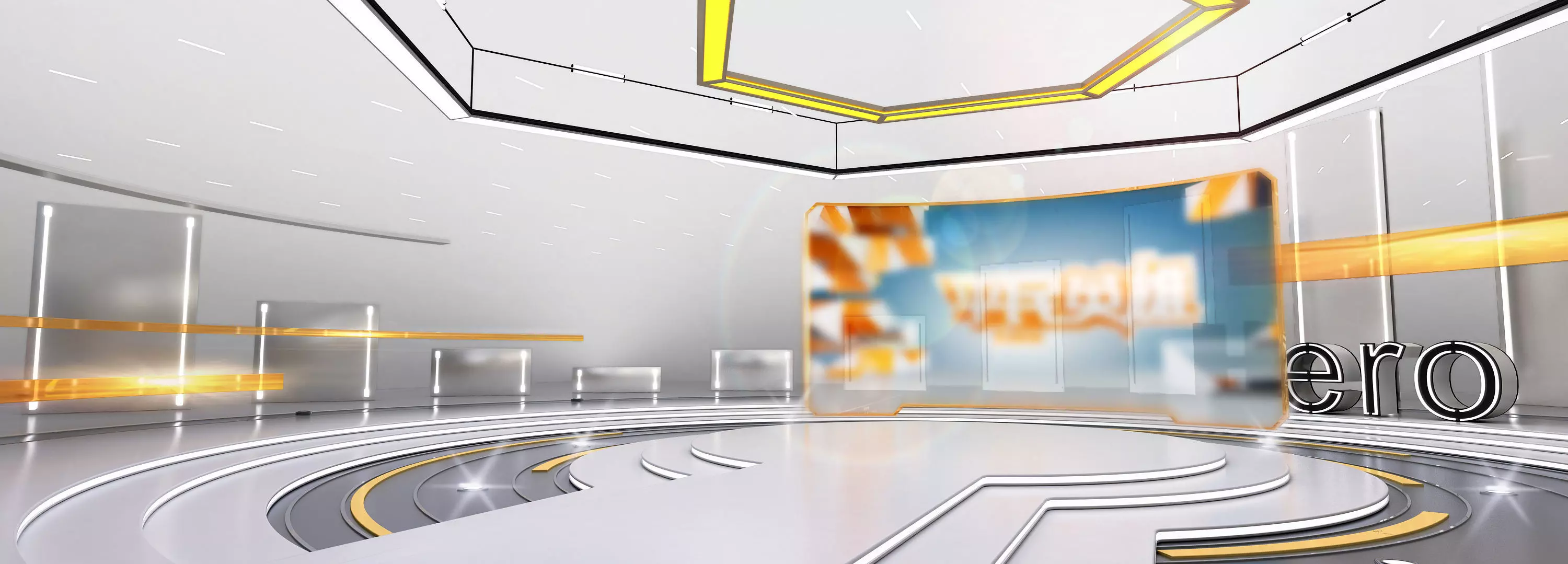 3D Virtual Stage Set Low-poly 3D model_0