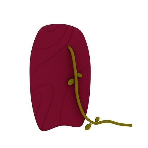 Surfboard piece of cloth with leaf 3D model