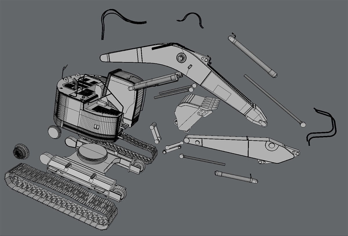 Compact Excavator Cat 321 3D model_8