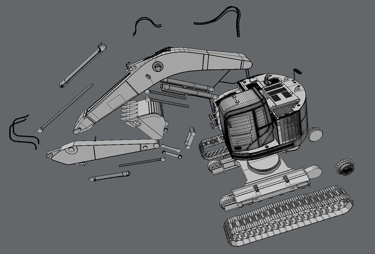Compact Excavator Cat 321 3D model_7