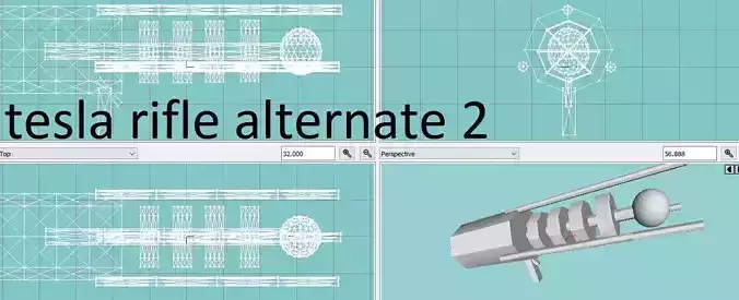 tesla rifle 3rd variant Free low-poly 3D model