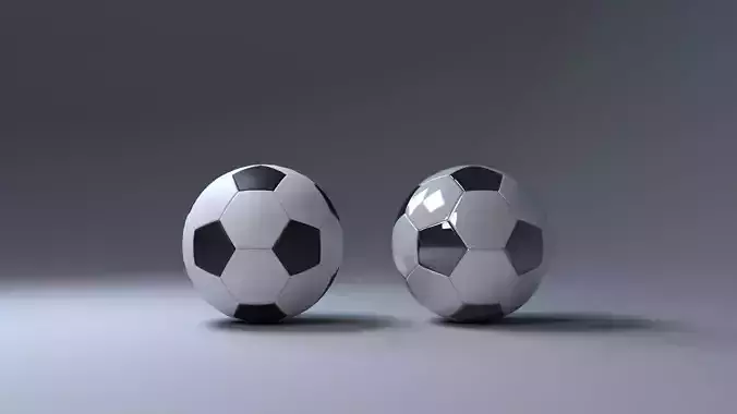 Soccer Balls Low Poly