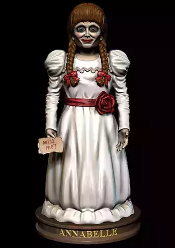 ANNABELLE doll holding rose 3D model