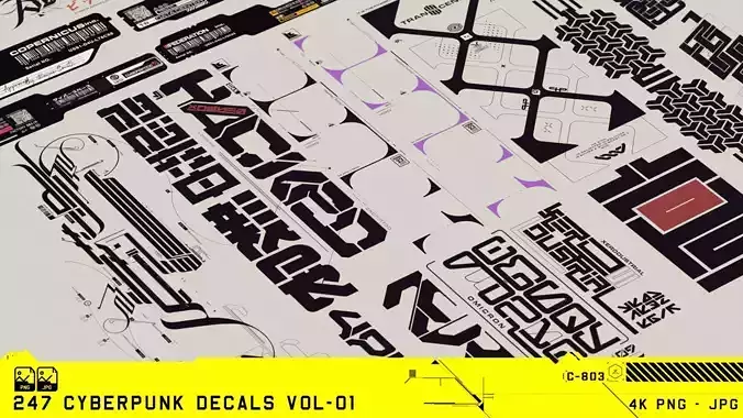Cyberpunk Decals Vol-01 Texture
