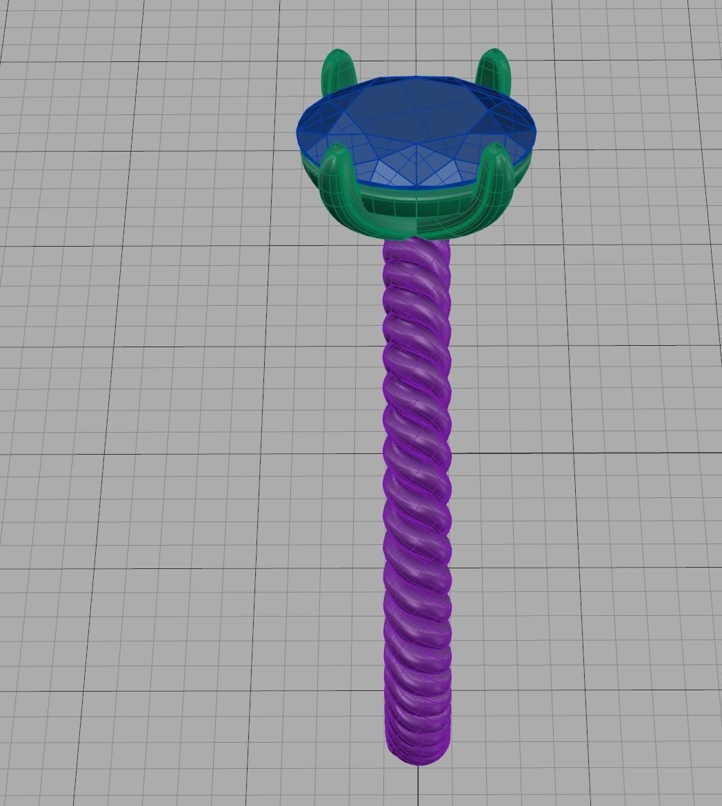 Rope design Solitaire ring 7x5 Oval stone 3dmodel  3D print model_19