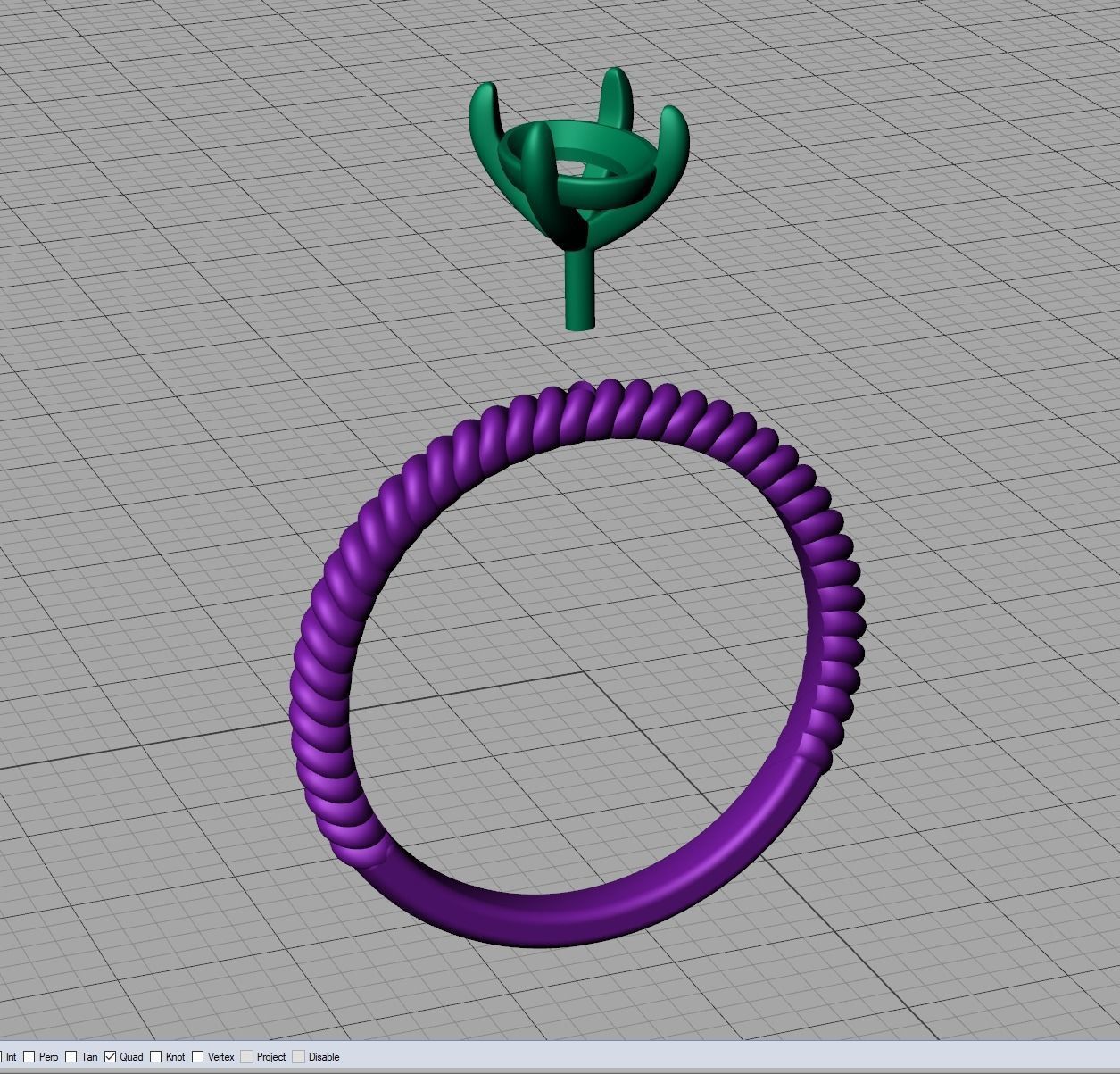 Rope design Solitaire ring 7x5 Oval stone 3dmodel  3D print model_21