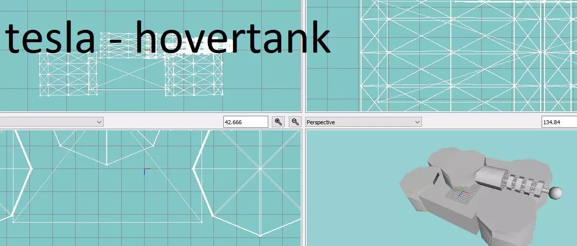 hover tesla tank Free low-poly 3D model