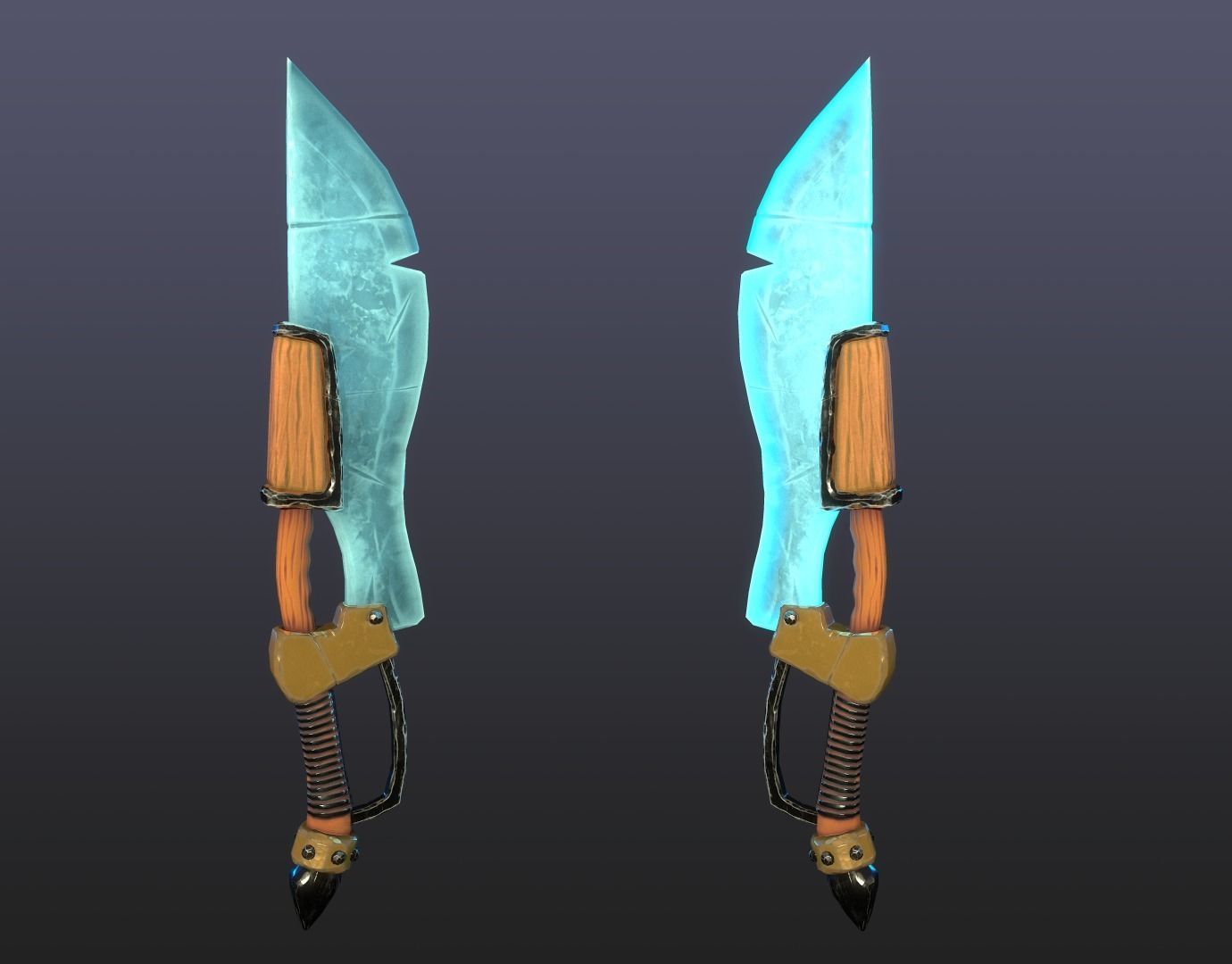 Set of fantasy swords Low-poly 3D model_4