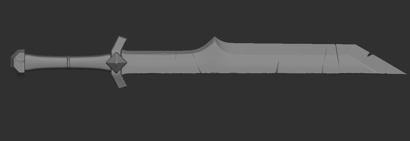 Set of fantasy swords Low-poly 3D model_7