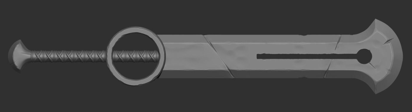 Set of fantasy swords Low-poly 3D model_9