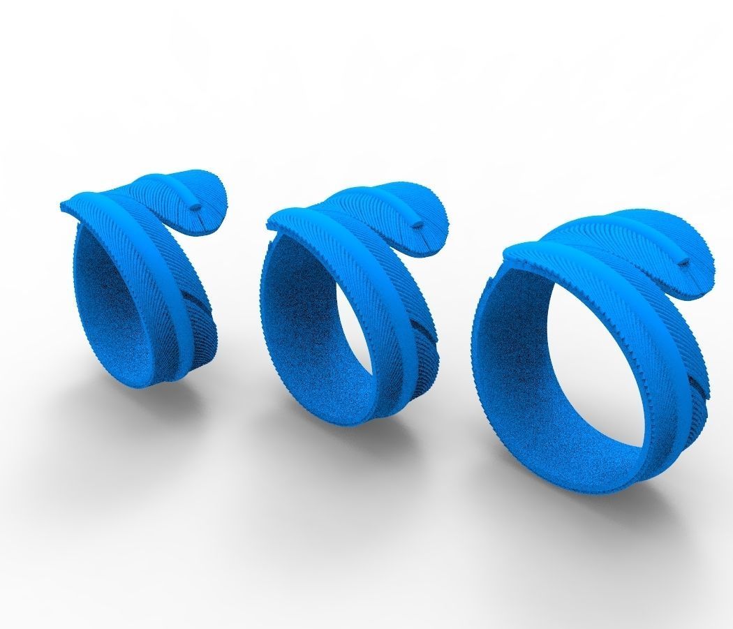 feather rings 3D print model_11