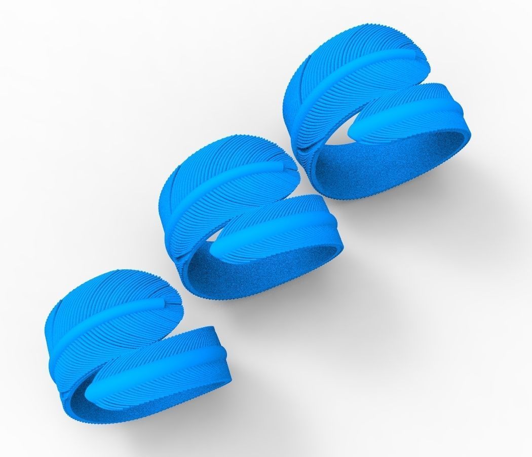feather rings 3D print model_9