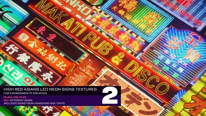 100 ASIAN LED NEON SIGNS VOL 2 Texture