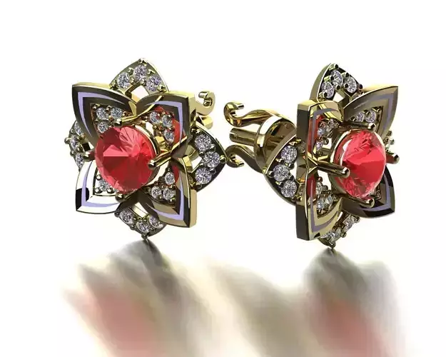  Earrings Lotos 3D print model