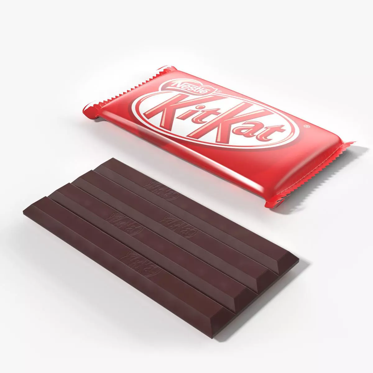 KitKat chocolate bar Low-poly 3D model_0